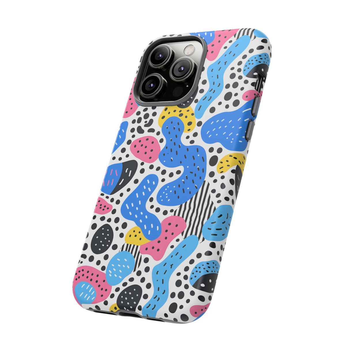 Abstract Baby Blue Memphis Design Phone Case – Sleek and Contemporary Artistry 2