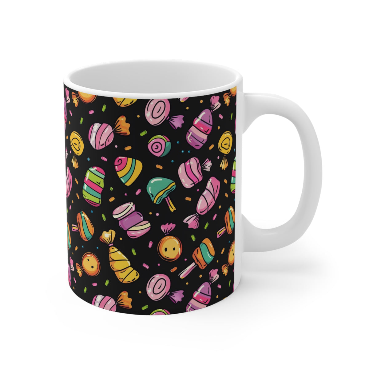 Colorful All-Over Candy Theme Coffee Mug Fun Ceramic Drinkware 200