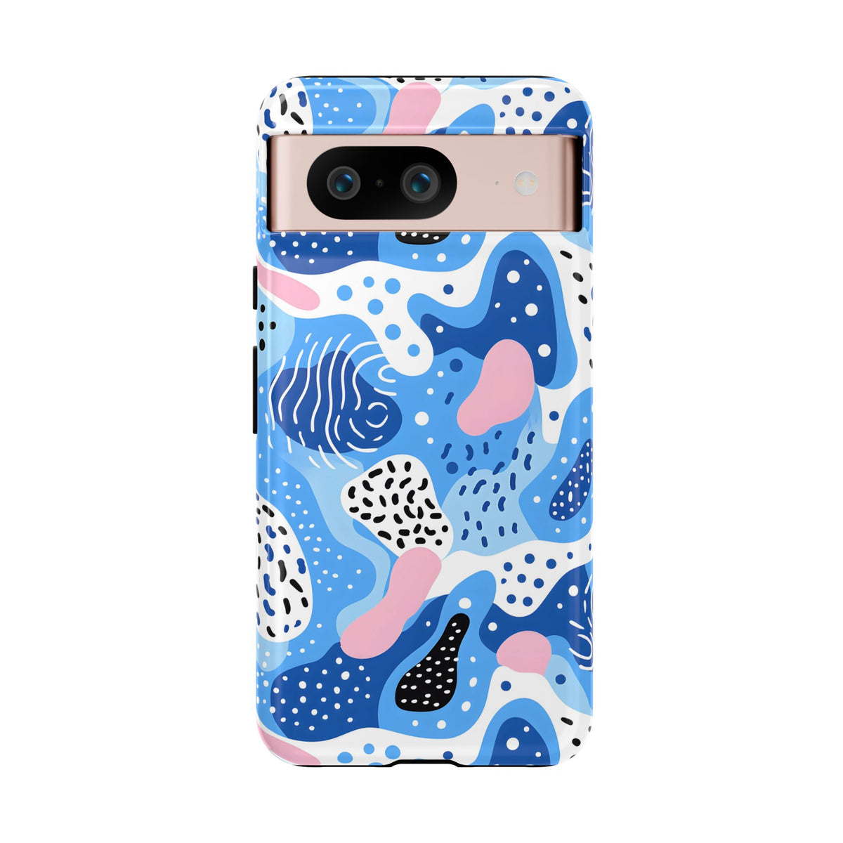 Abstract Baby Blue Memphis Design Phone Case – Sleek and Contemporary Artistry