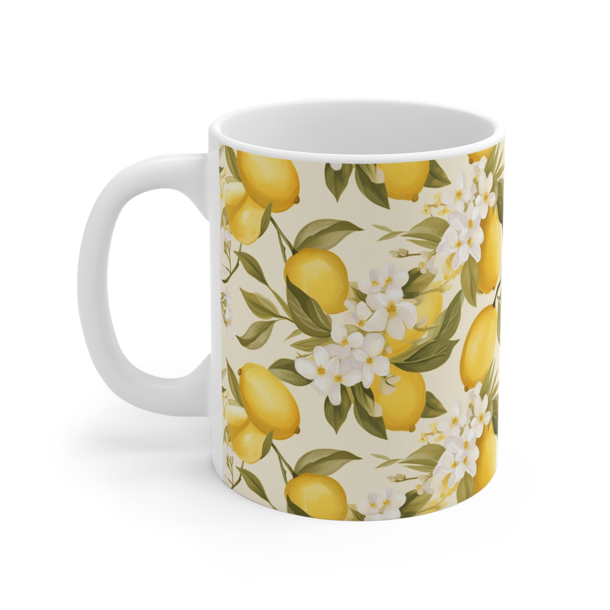Vibrant Infinite Fruit Pattern Coffee Mug - Unique Ceramic Drinkware 837