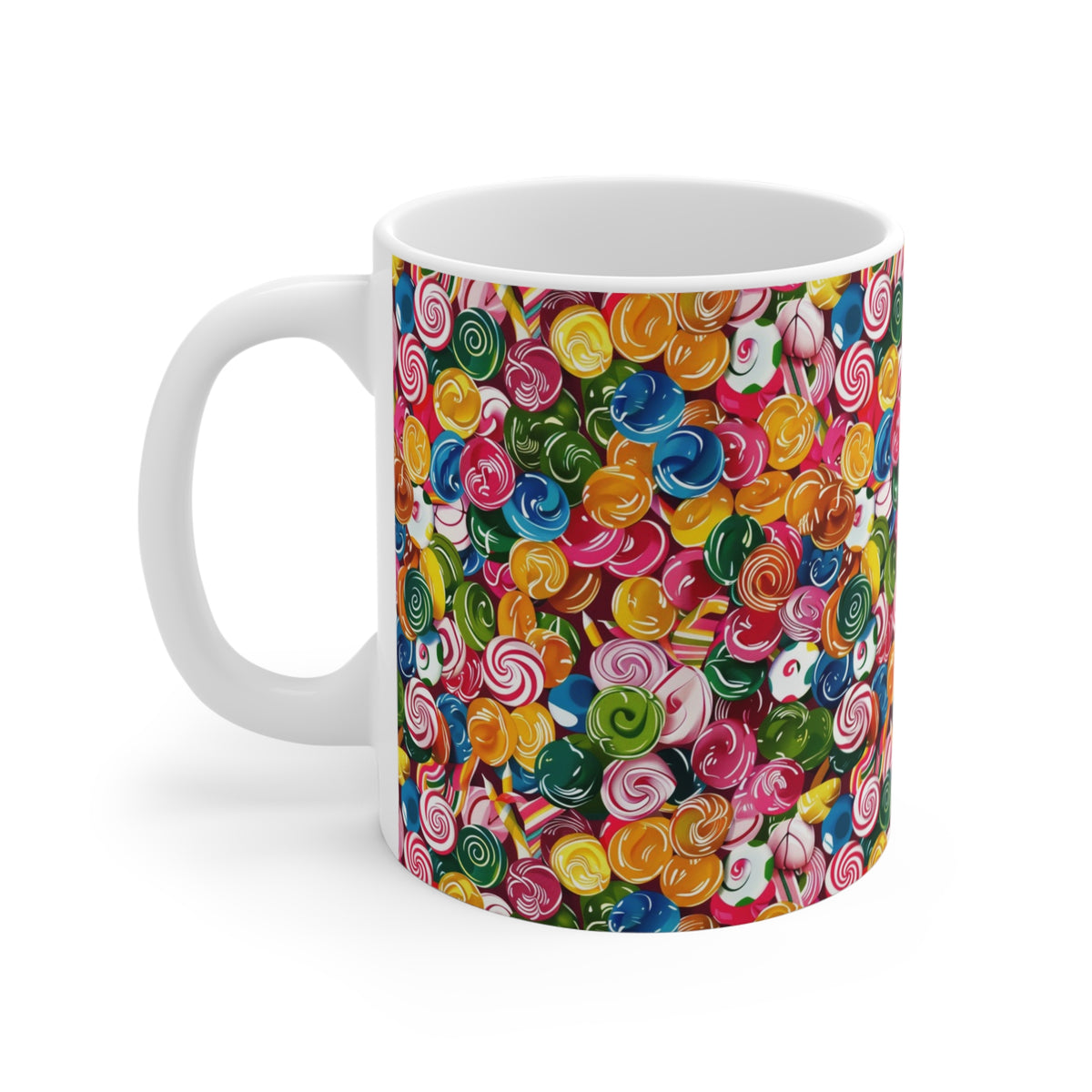 Colorful All-Over Candy Theme Coffee Mug Fun Ceramic Drinkware 414