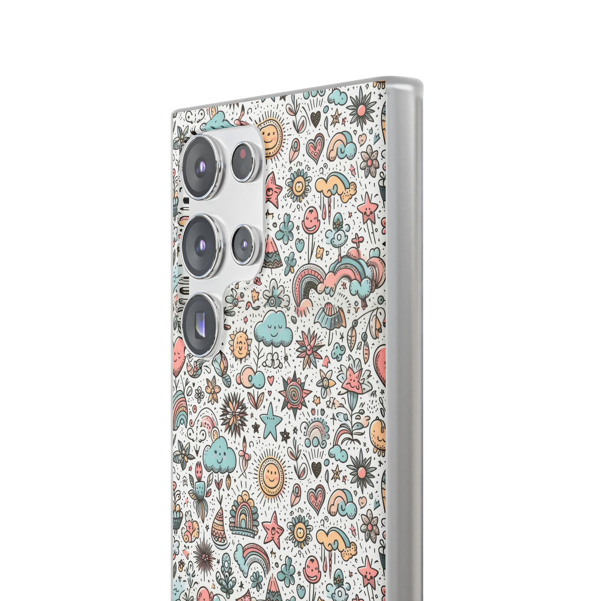 Pastel Doodle Pattern Phone Case – A Playful Touch of Elegance