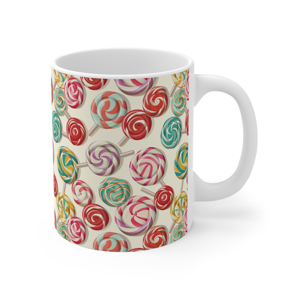 Colorful All-Over Candy Theme Coffee Mug Fun Ceramic Drinkware 490