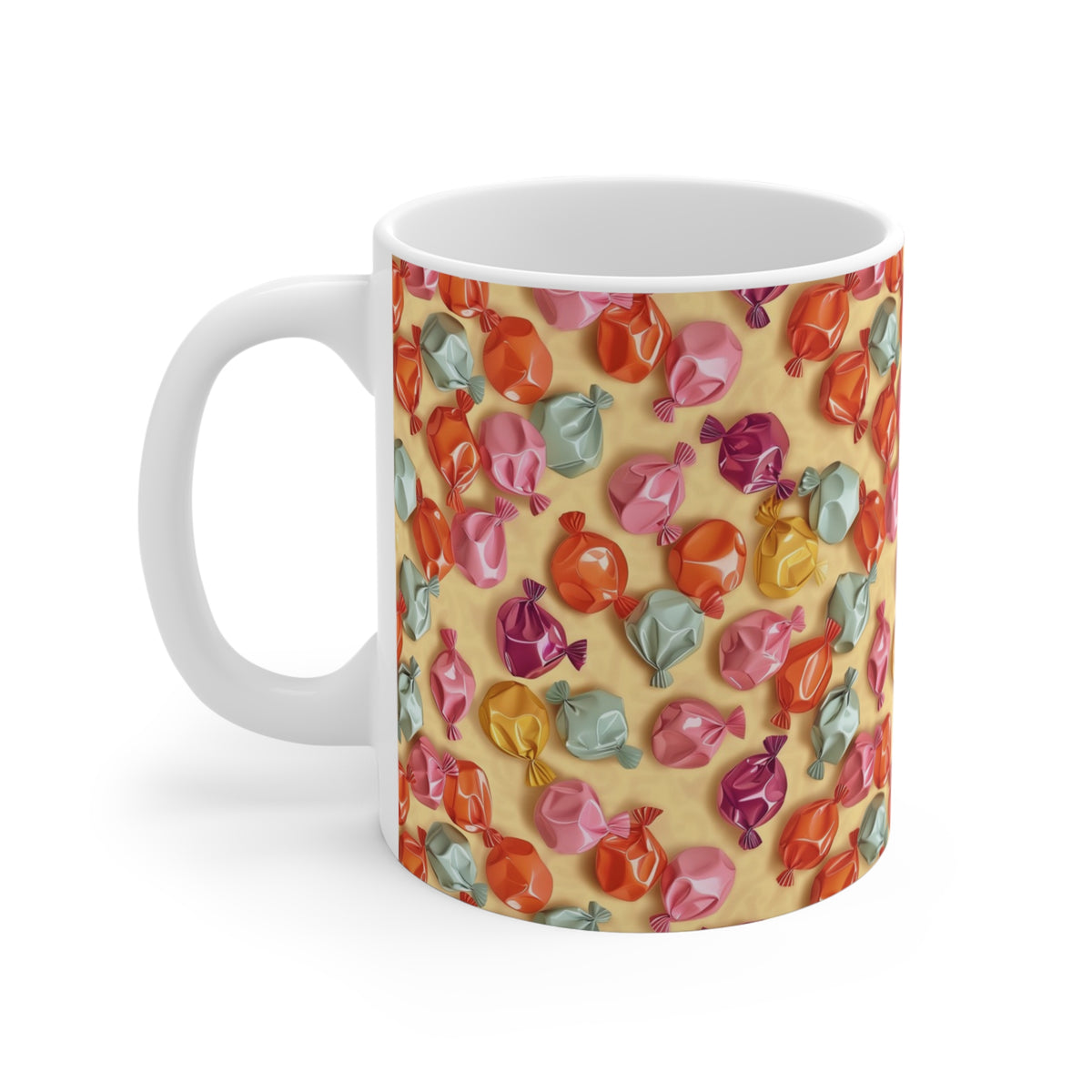 Colorful All-Over Candy Theme Coffee Mug Fun Ceramic Drinkware 039