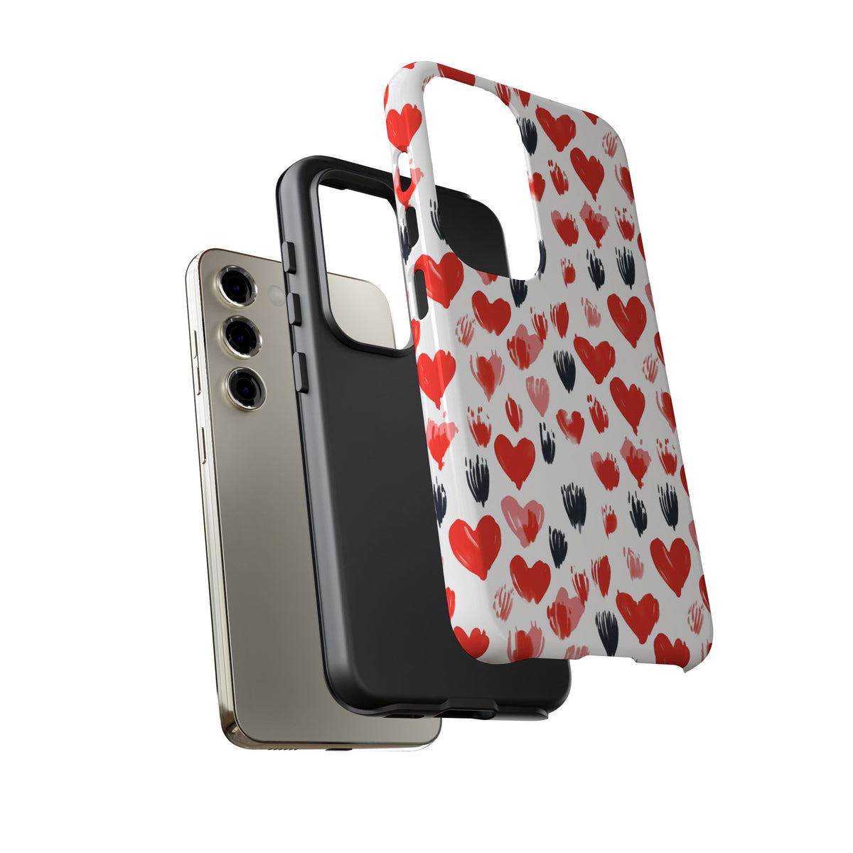 Heart Pattern Phone Case – Stylish & Loving Design for Your Device 366