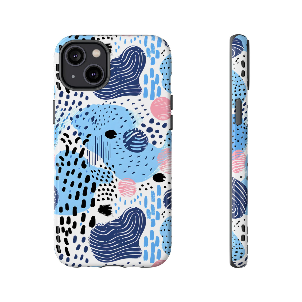 Abstract Baby Blue Memphis Design Phone Case – Sleek and Contemporary Artistry 3