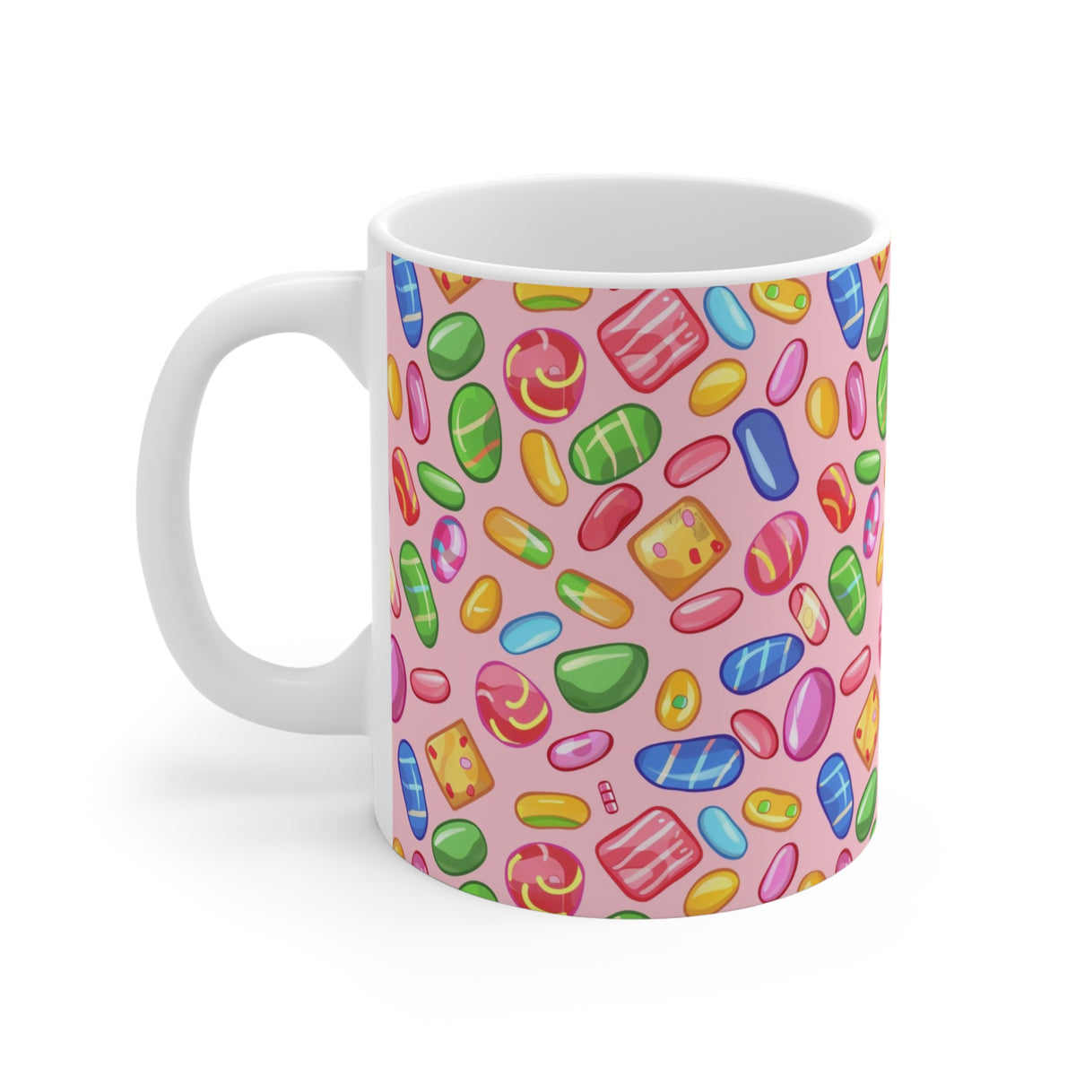 Colorful All-Over Candy Theme Coffee Mug Fun Ceramic Drinkware 434