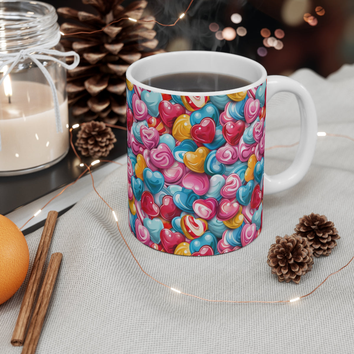 Colorful All-Over Candy Theme Coffee Mug Fun Ceramic Drinkware 427