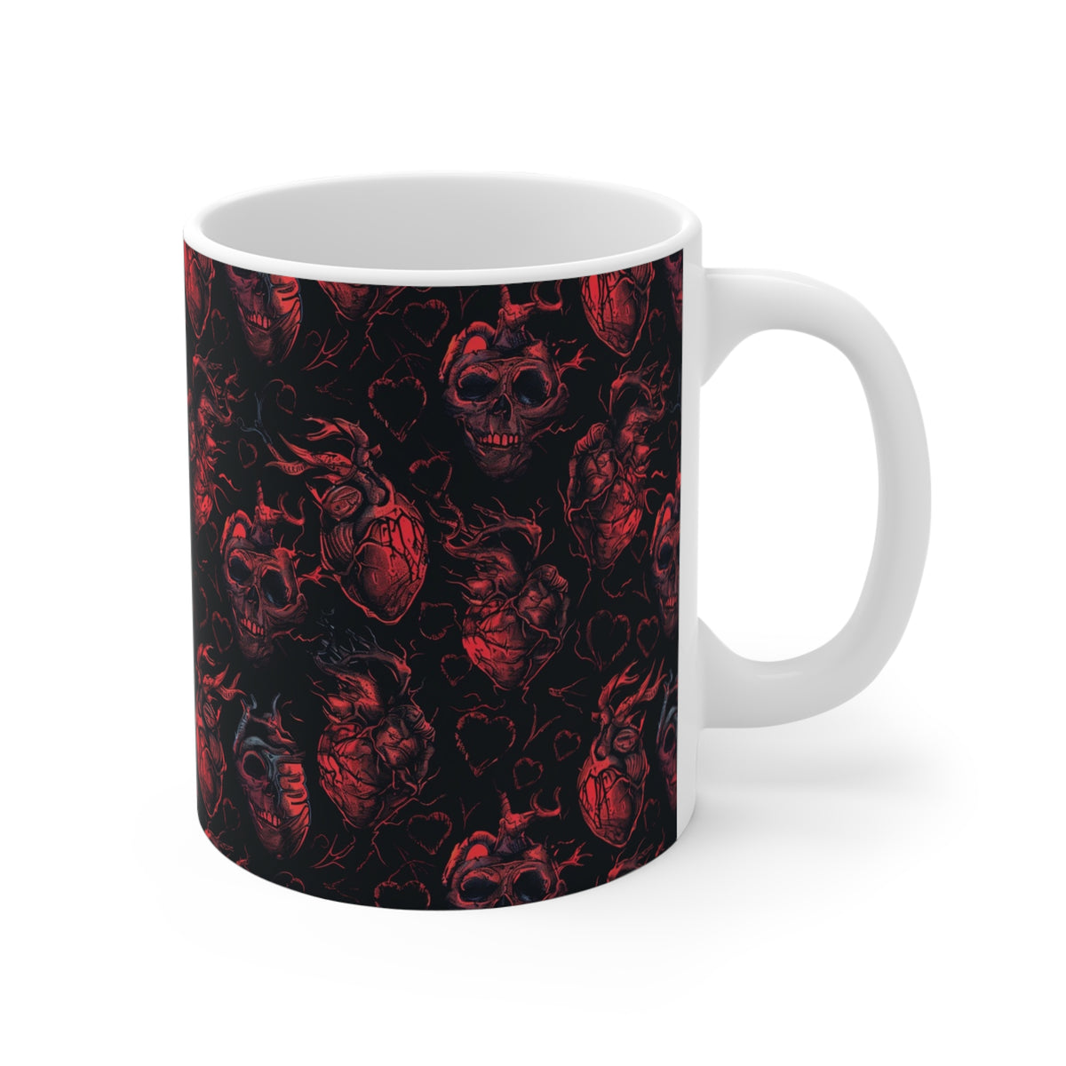 Colorful Heart Design Coffee Mug - Endless Love Pattern Ceramic Cup 248