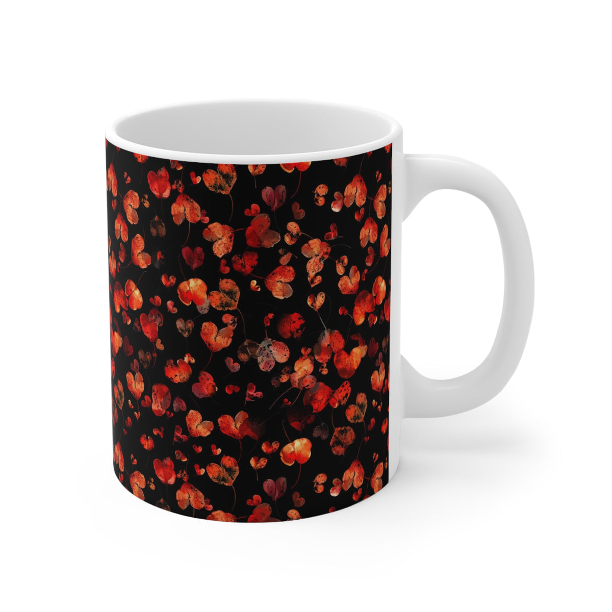 Colorful Heart Design Coffee Mug - Endless Love Pattern Ceramic Cup 236