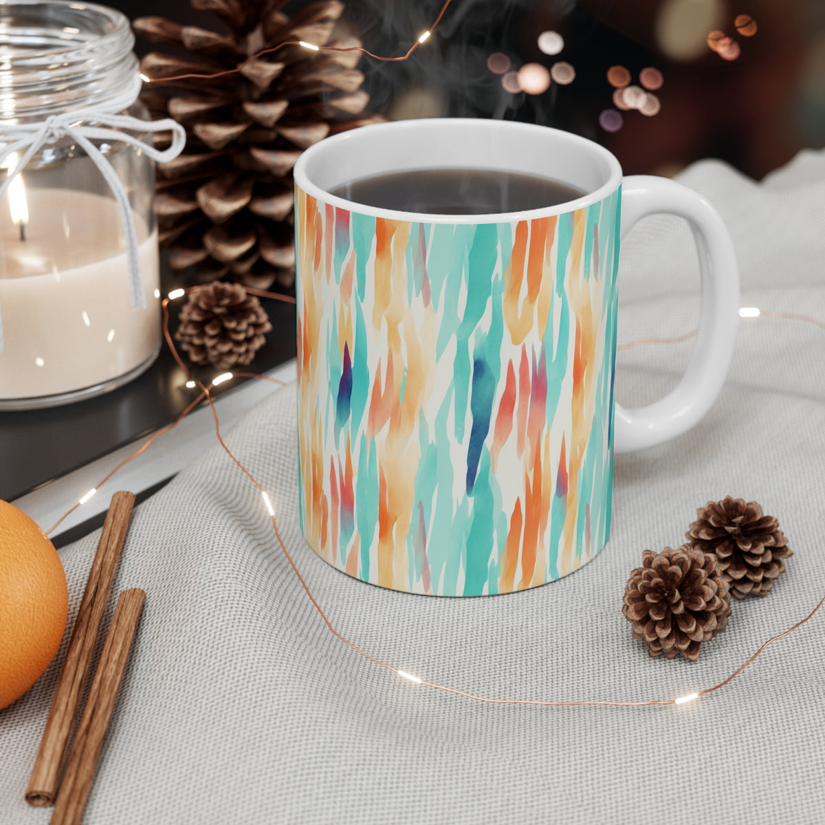 Various Watercolor Design All Over Coffee Mug – Unique Artistic Ceramic Coffee Cup 472