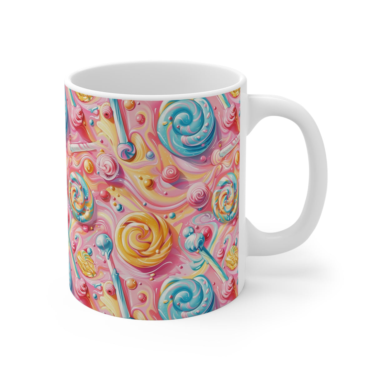 Colorful All-Over Candy Theme Coffee Mug Fun Ceramic Drinkware 237