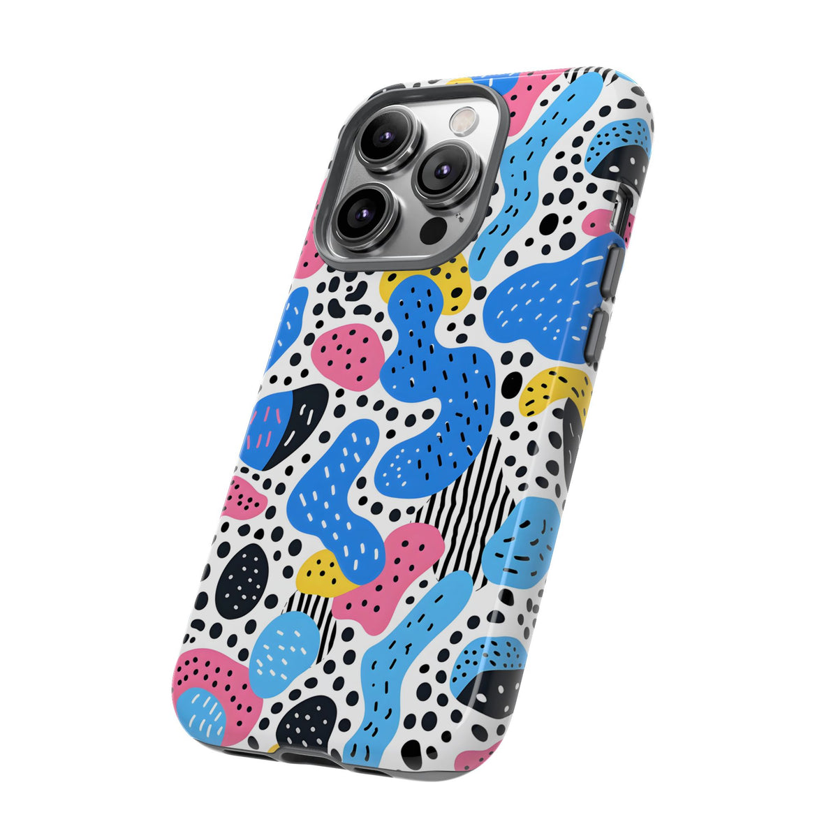 Abstract Baby Blue Memphis Design Phone Case – Sleek and Contemporary Artistry 2