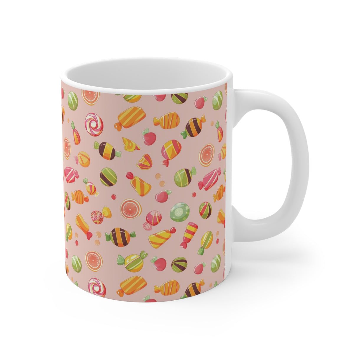 Colorful All-Over Candy Theme Coffee Mug Fun Ceramic Drinkware 178