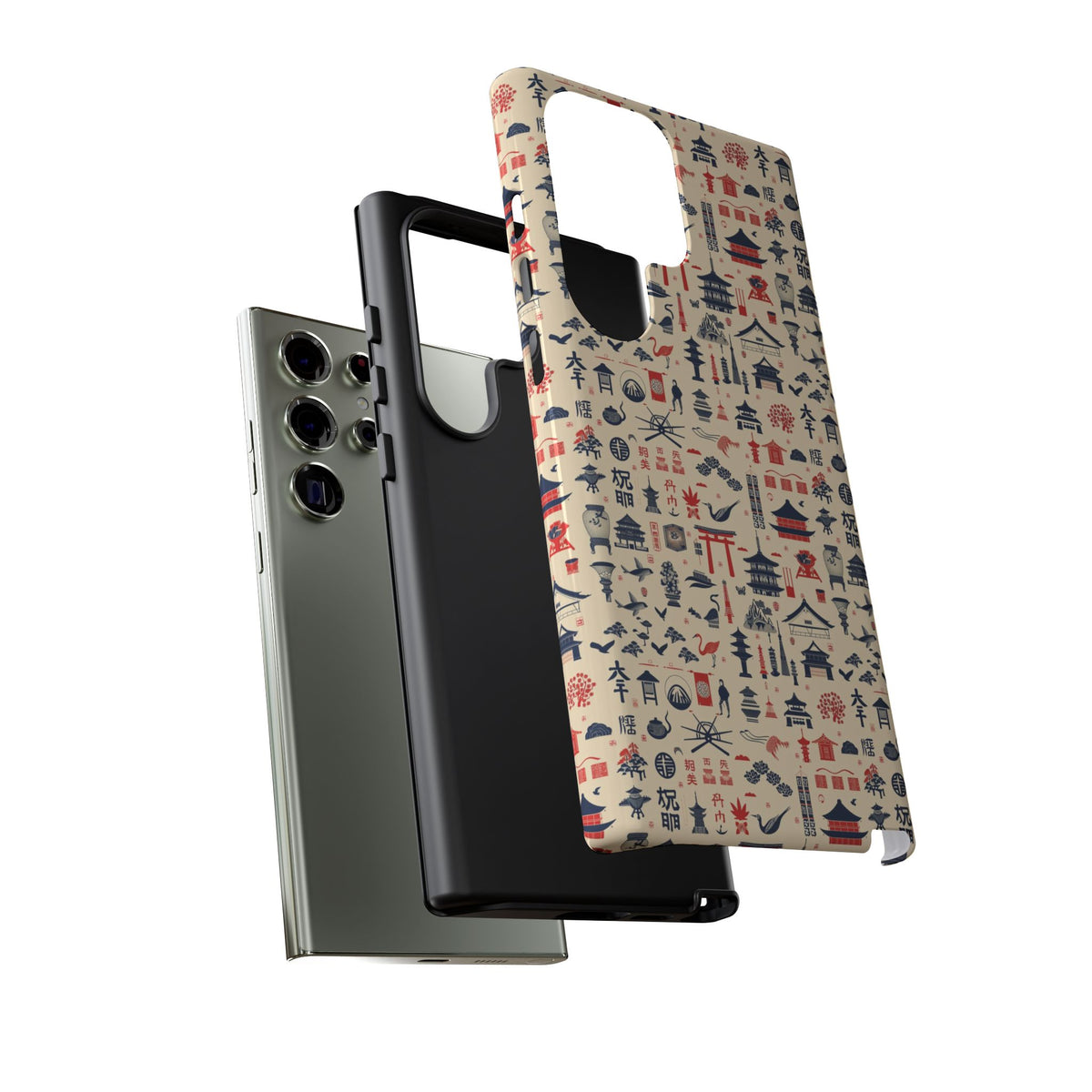 Japanese Pattern Phone Case – Elegant & Timeless Design for Your Phone 086