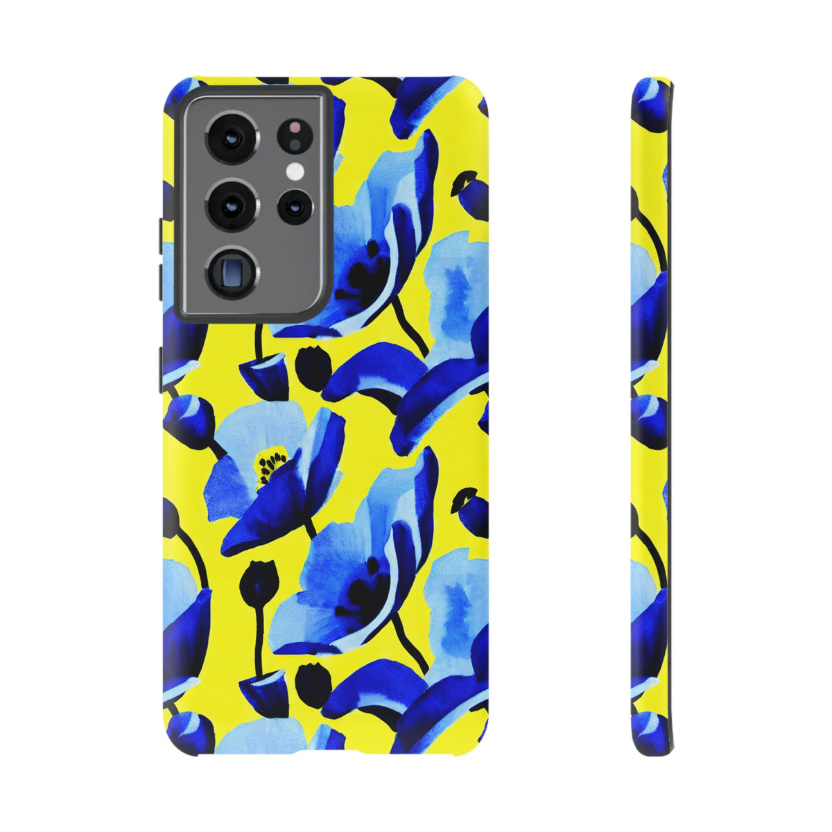 Vibrant Blue Floral Phone Case – A Perfect Fusion of Style and Protection