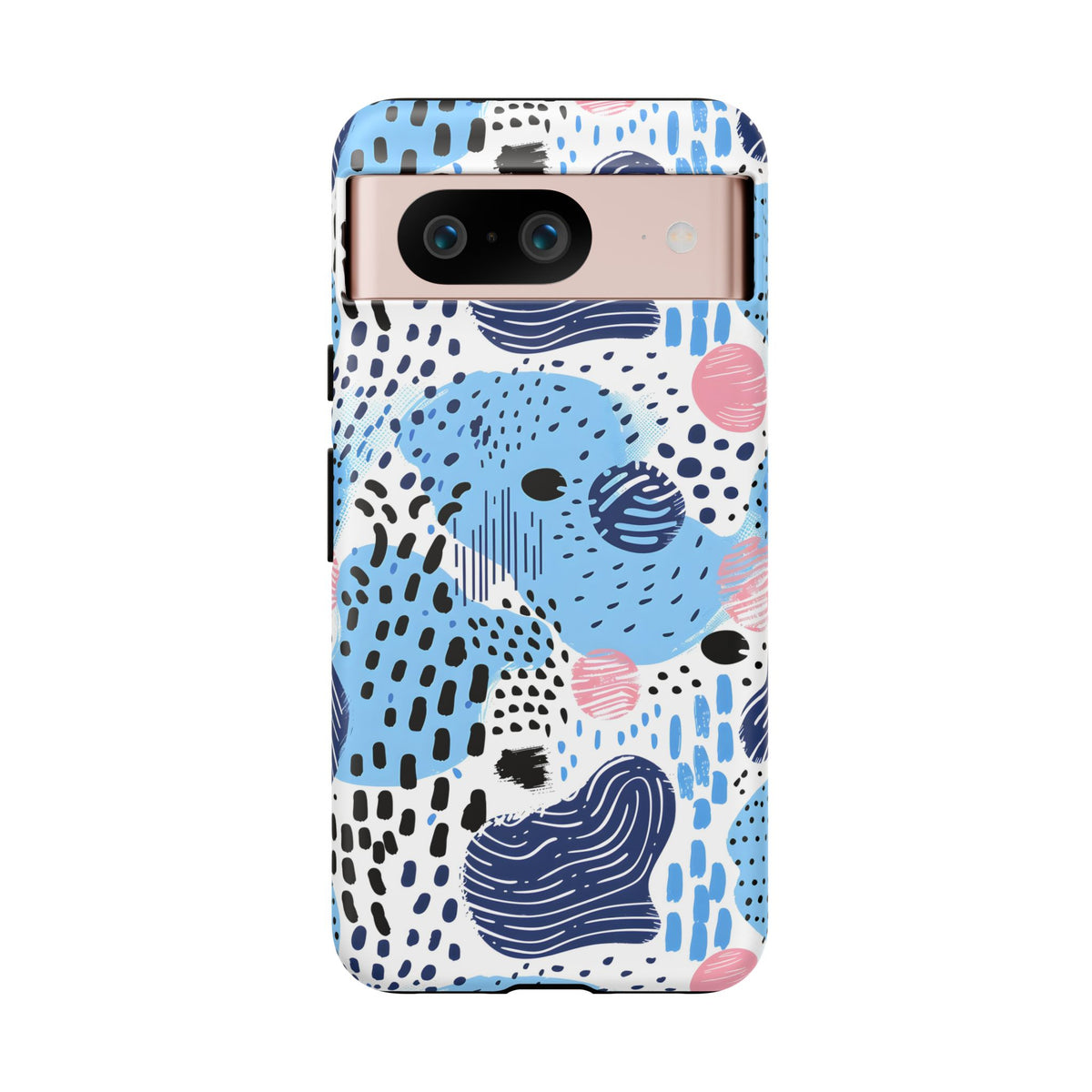 Abstract Baby Blue Memphis Design Phone Case – Sleek and Contemporary Artistry 3