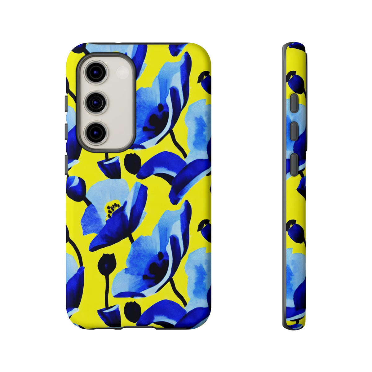 Vibrant Blue Floral Phone Case – A Perfect Fusion of Style and Protection