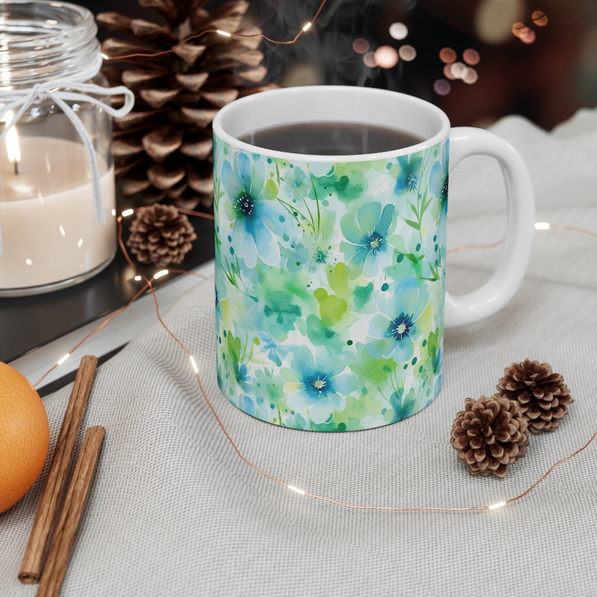 Various Watercolor Design All Over Coffee Mug – Unique Artistic Ceramic Coffee Cup 516