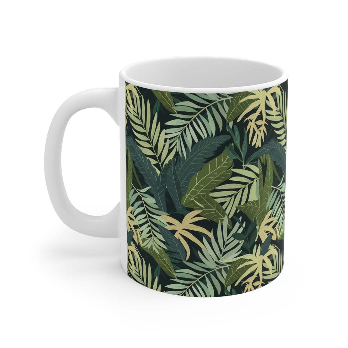 Endless Forest Pattern Coffee Mug - Nature-Inspired Ceramic Drinkware 093