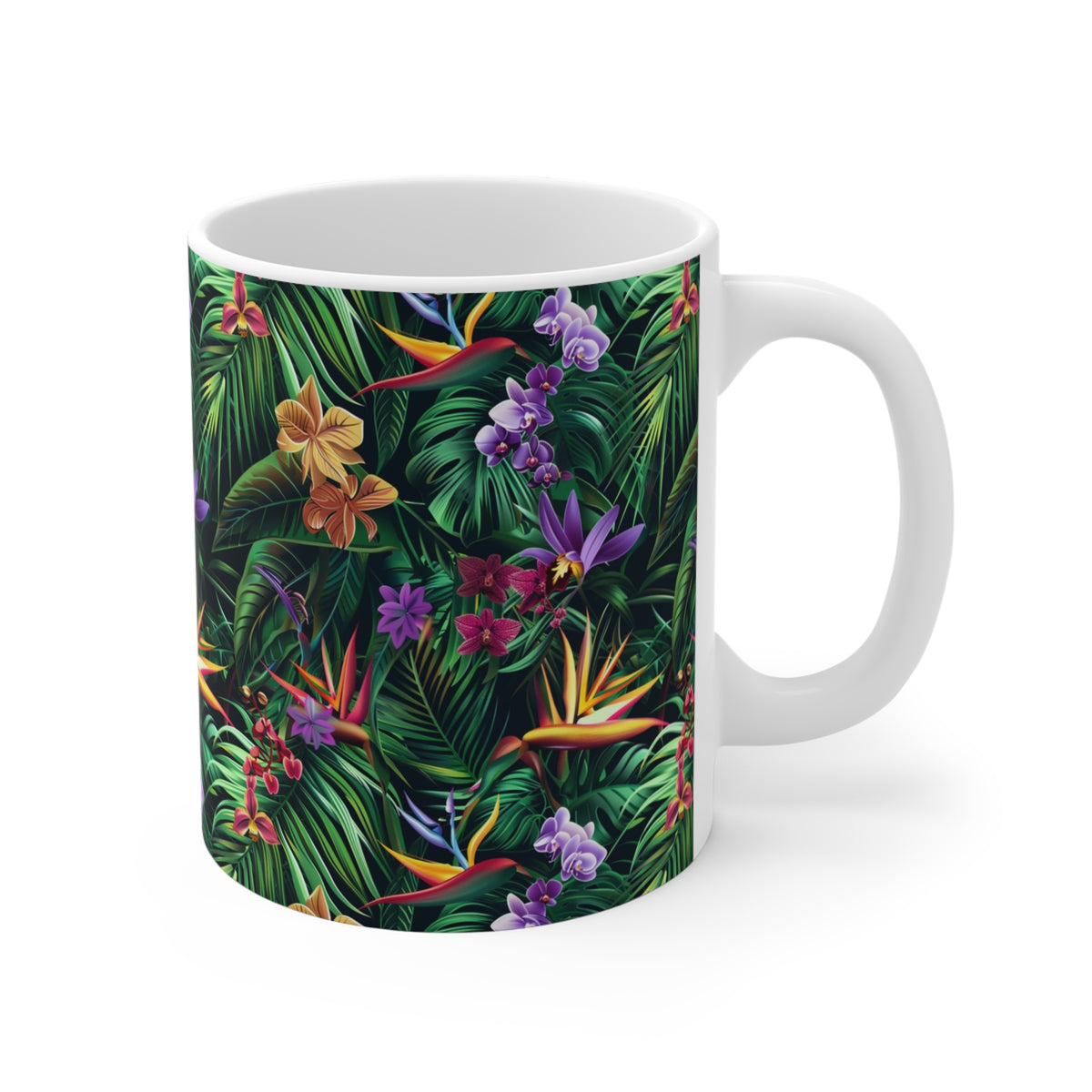 Endless Forest Pattern Coffee Mug - Nature-Inspired Ceramic Drinkware 092