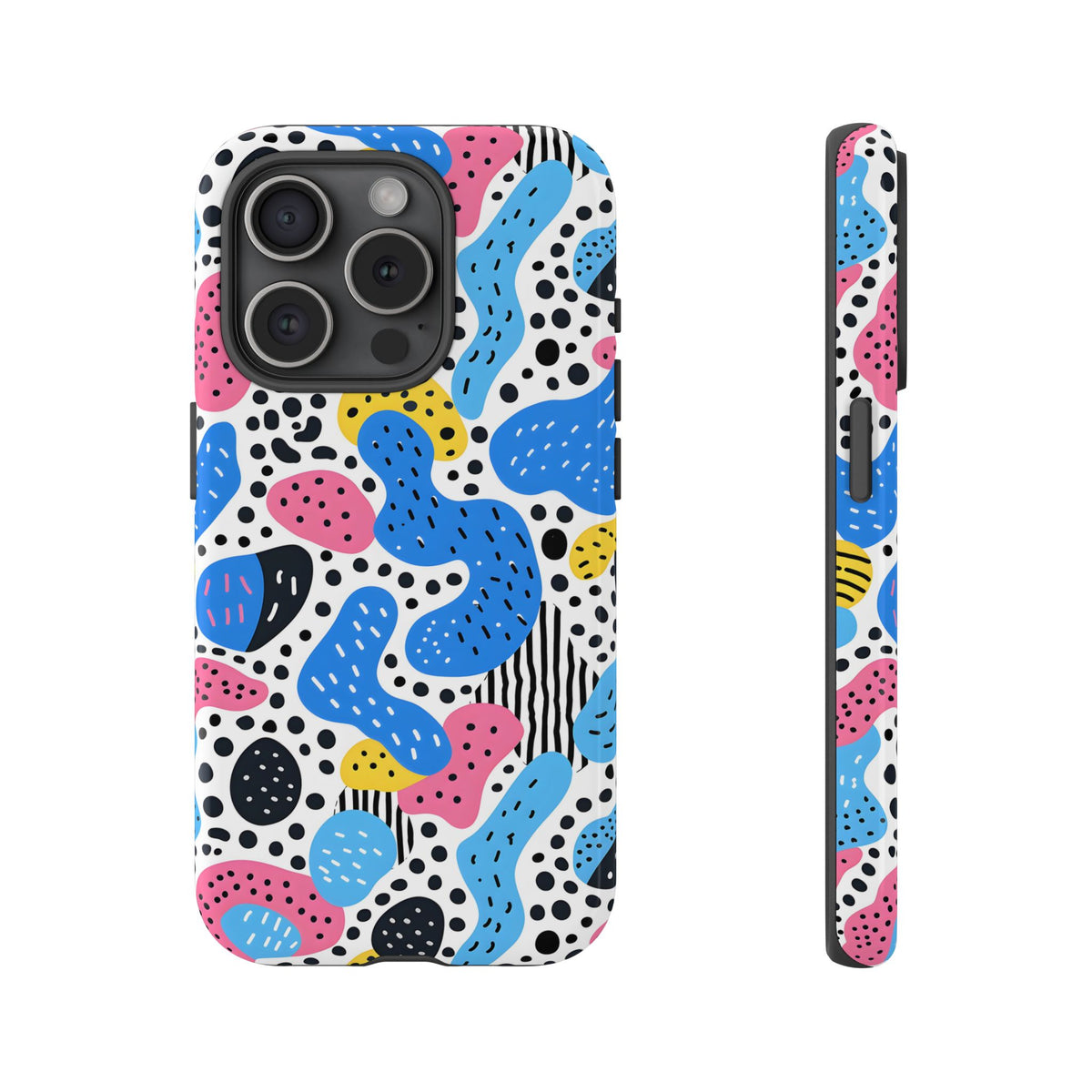 Abstract Baby Blue Memphis Design Phone Case – Sleek and Contemporary Artistry 2