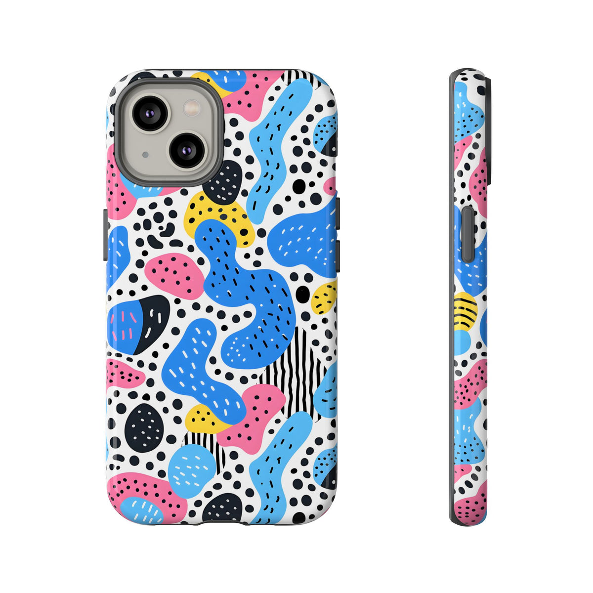 Abstract Baby Blue Memphis Design Phone Case – Sleek and Contemporary Artistry 2