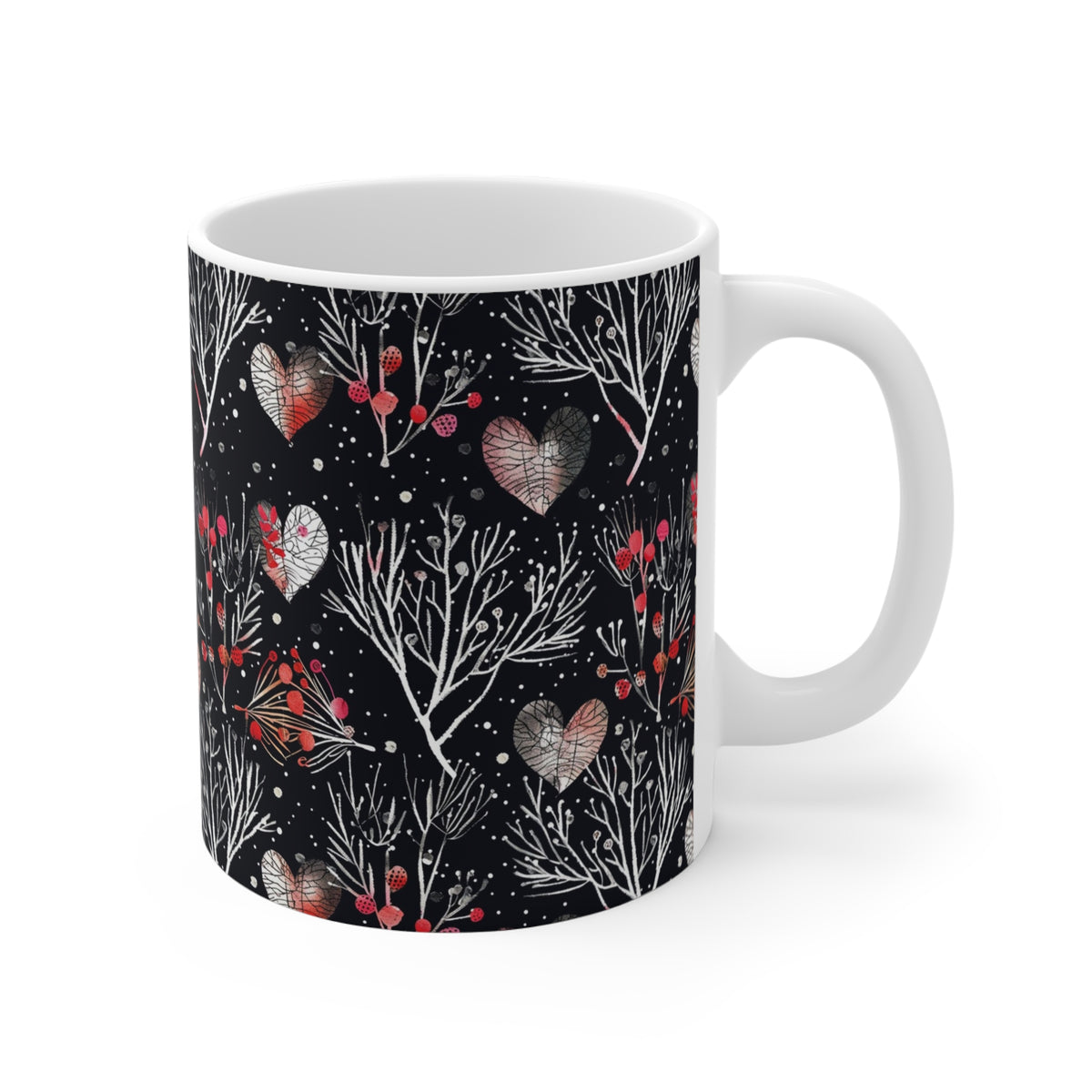 Colorful Heart Design Coffee Mug - Endless Love Pattern Ceramic Cup 658
