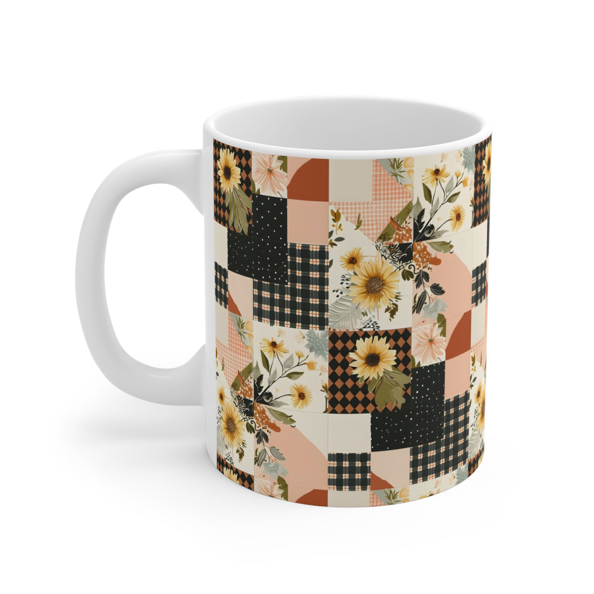 Farmhouse Patchwork Pastel Quilt Pattern Coffee Cup  (8)