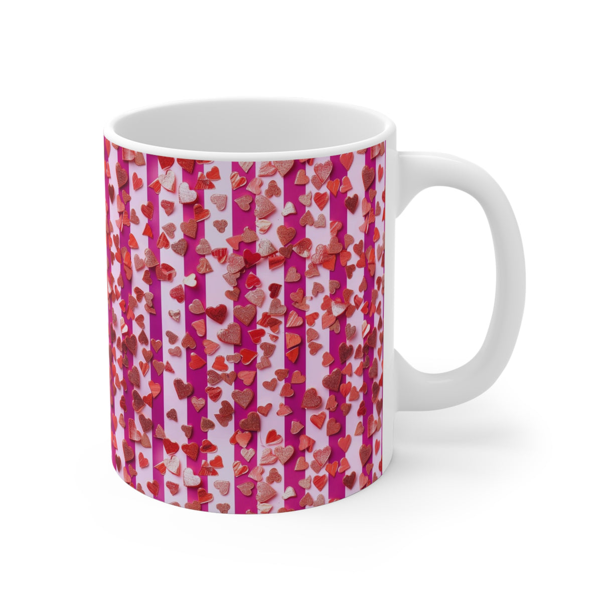 Colorful Heart Design Coffee Mug - Endless Love Pattern Ceramic Cup 471