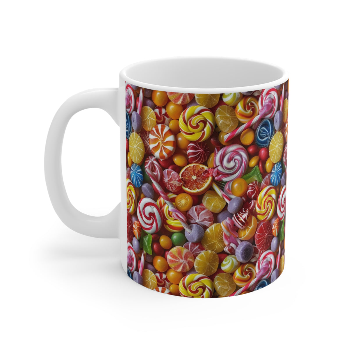 Colorful All-Over Candy Theme Coffee Mug Fun Ceramic Drinkware 092