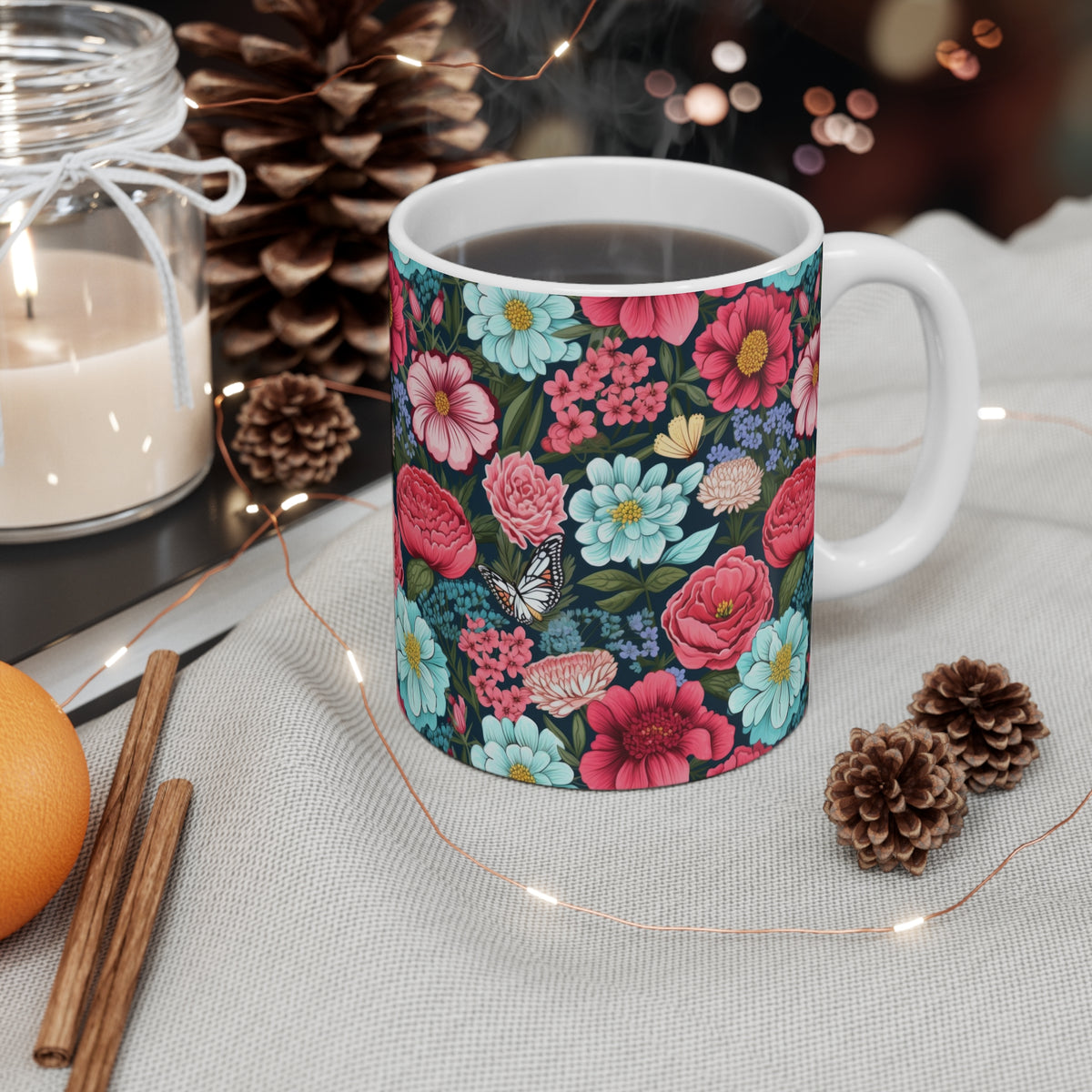 Floral Garden Pattern Coffee Mug – A Must-Have for Nature Enthusiasts    (3)