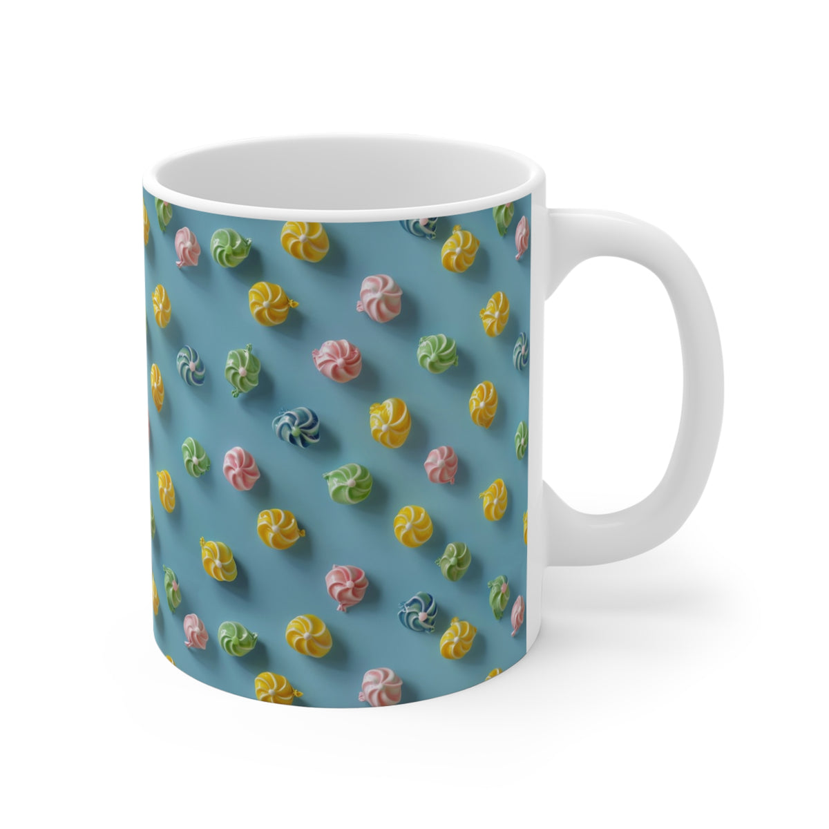 Colorful All-Over Candy Theme Coffee Mug Fun Ceramic Drinkware 457