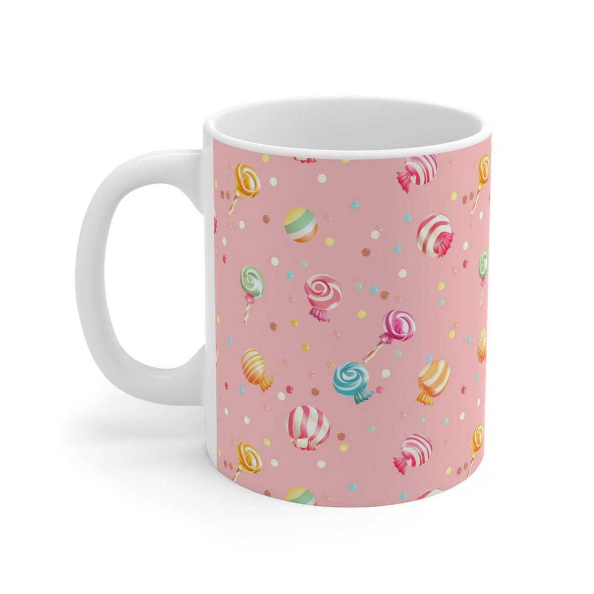 Colorful All-Over Candy Theme Coffee Mug Fun Ceramic Drinkware 272