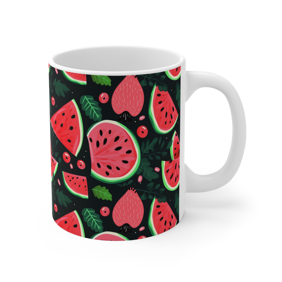 Vibrant Infinite Fruit Pattern Coffee Mug - Unique Ceramic Drinkware 994