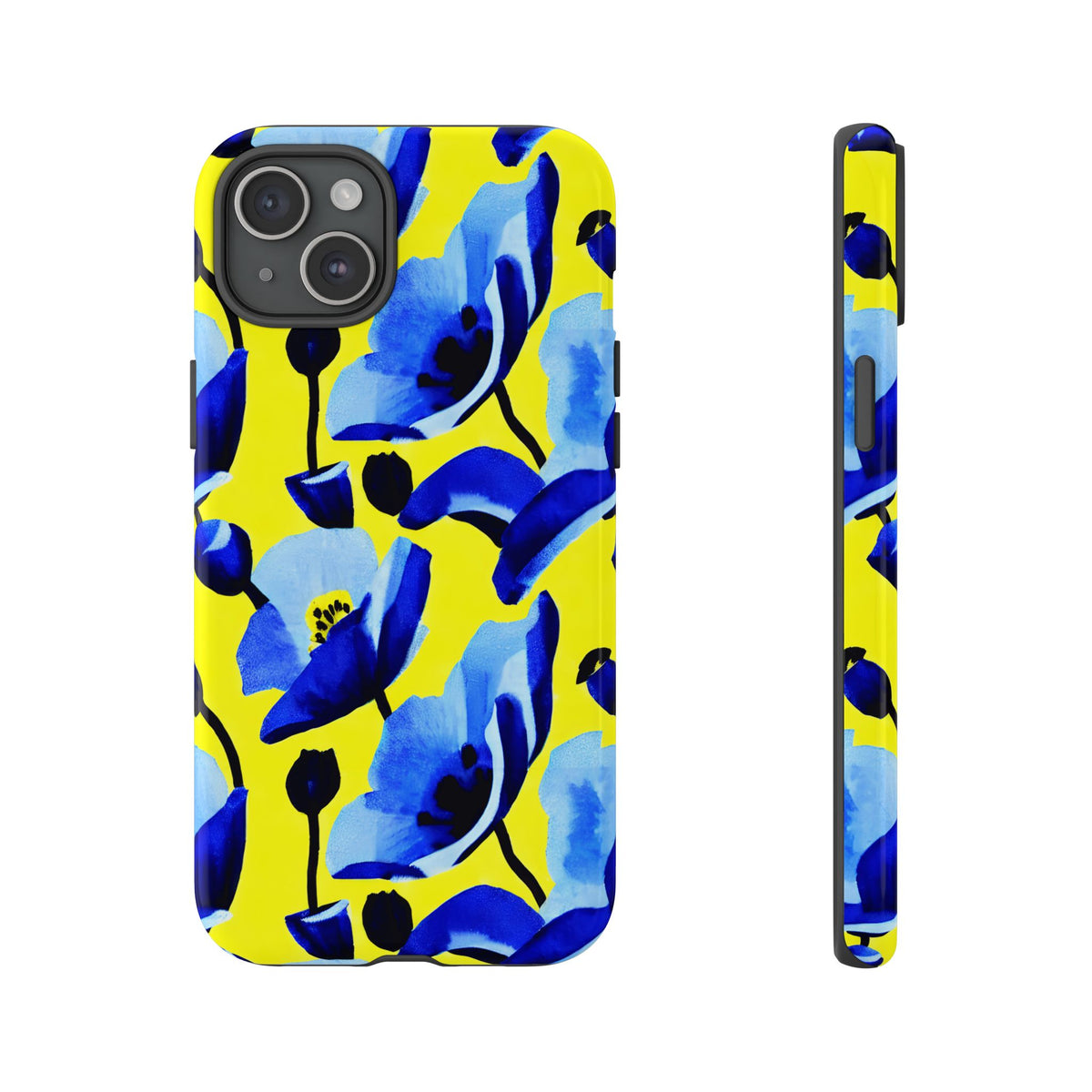 Vibrant Blue Floral Phone Case – A Perfect Fusion of Style and Protection