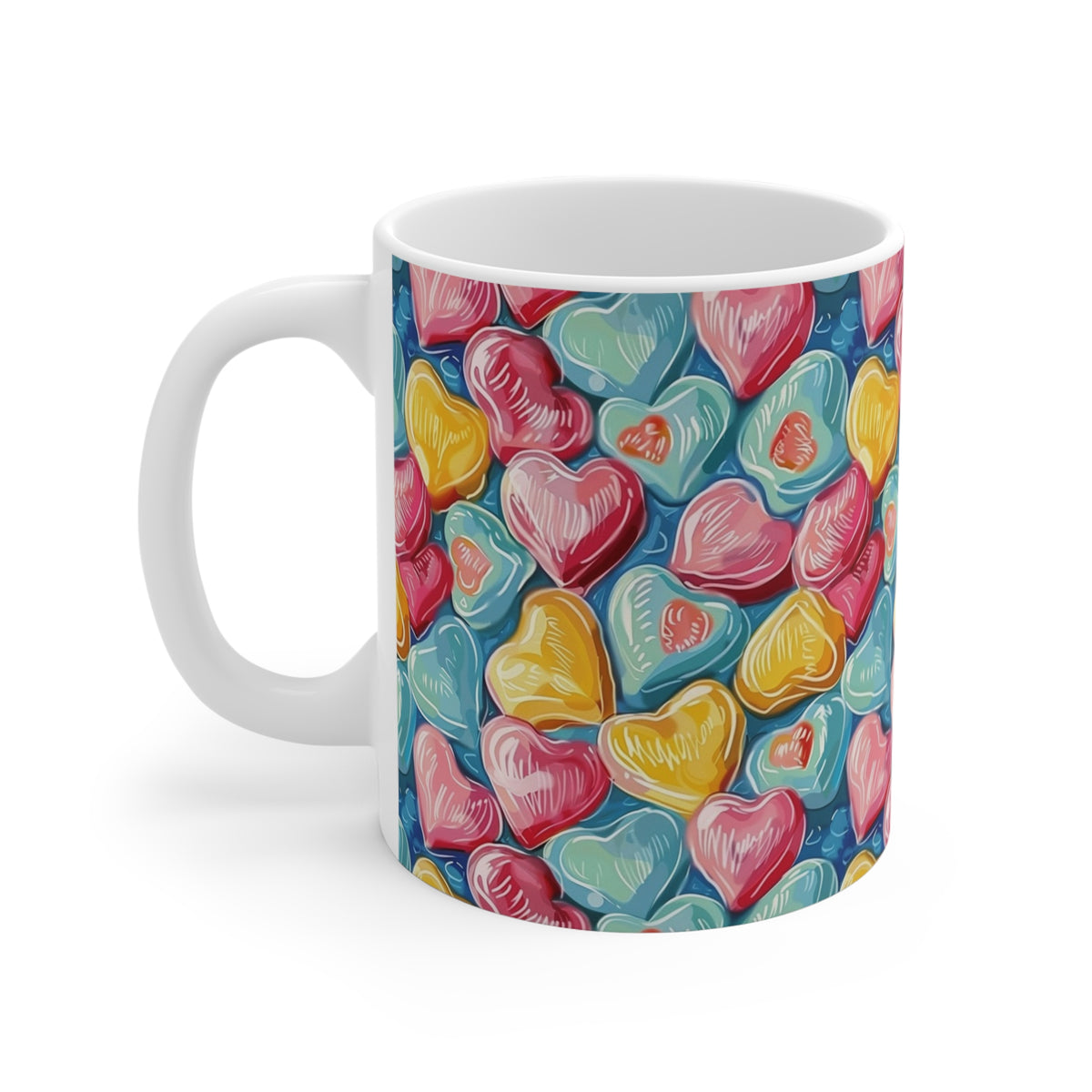 Colorful All-Over Candy Theme Coffee Mug Fun Ceramic Drinkware 182