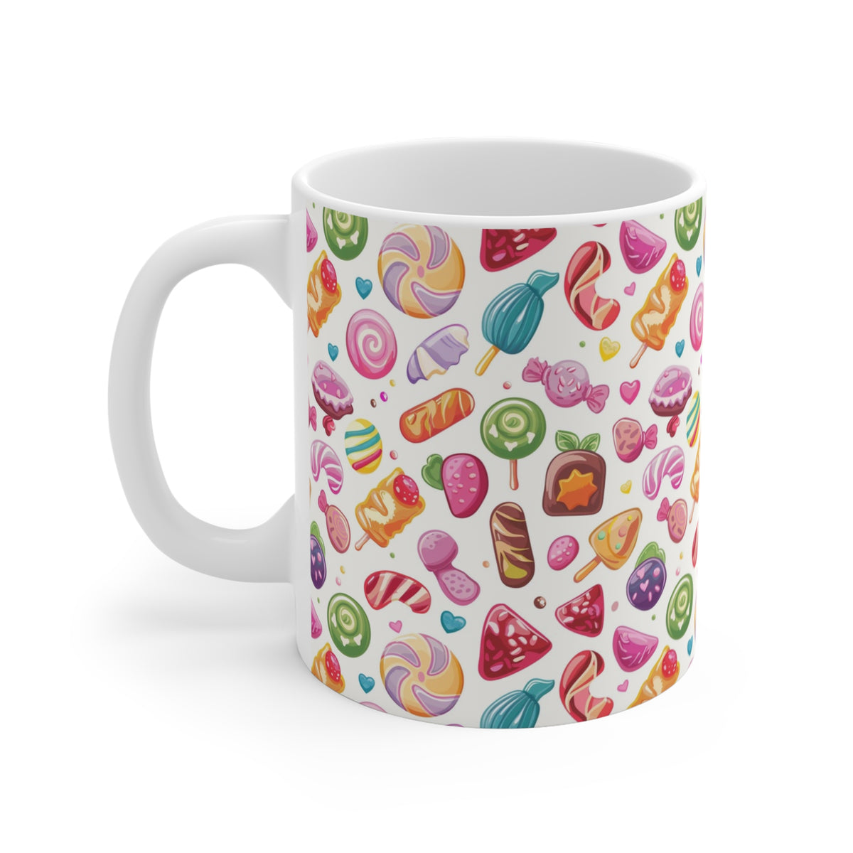 Colorful All-Over Candy Theme Coffee Mug Fun Ceramic Drinkware 321