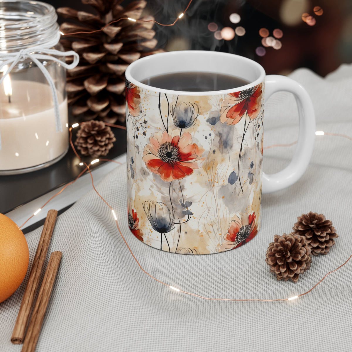 Various Watercolor Design All Over Coffee Mug – Unique Artistic Ceramic Coffee Cup 703