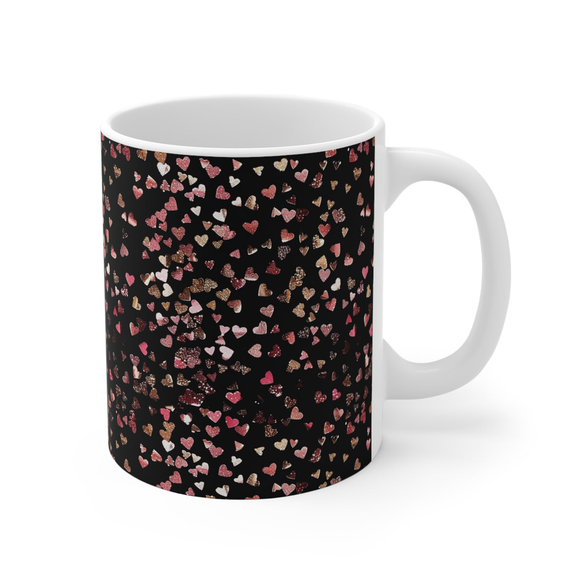 Colorful Heart Design Coffee Mug - Endless Love Pattern Ceramic Cup 774