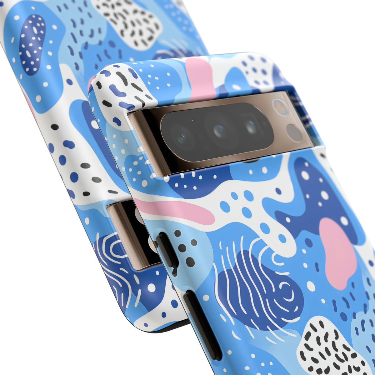 Abstract Baby Blue Memphis Design Phone Case – Sleek and Contemporary Artistry