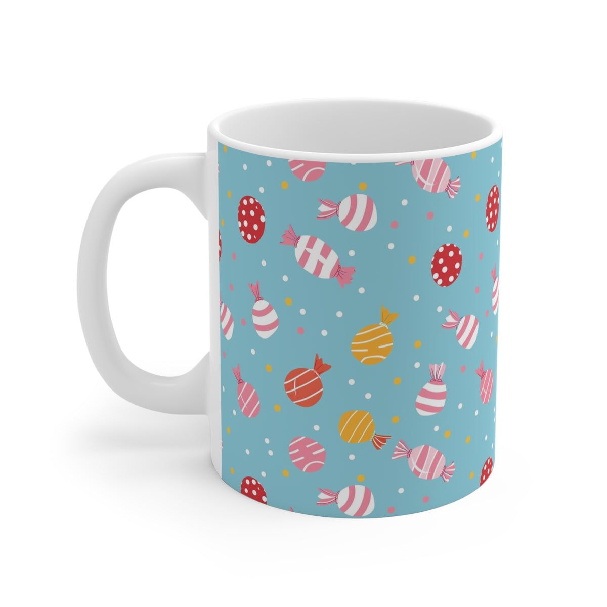 Colorful All-Over Candy Theme Coffee Mug Fun Ceramic Drinkware 346