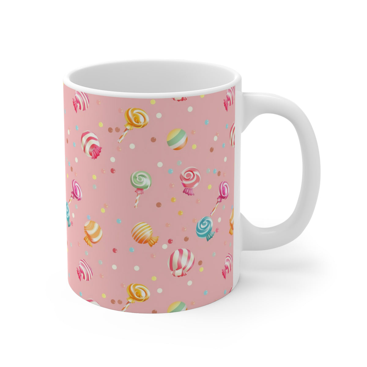 Colorful All-Over Candy Theme Coffee Mug Fun Ceramic Drinkware 272