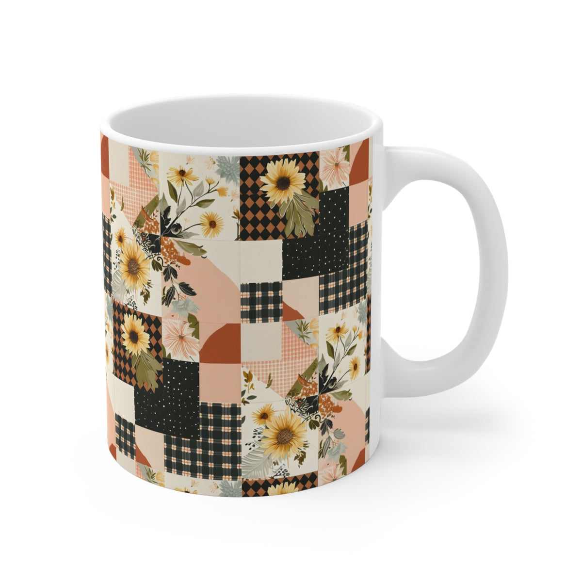 Farmhouse Patchwork Pastel Quilt Pattern Coffee Cup  (8)