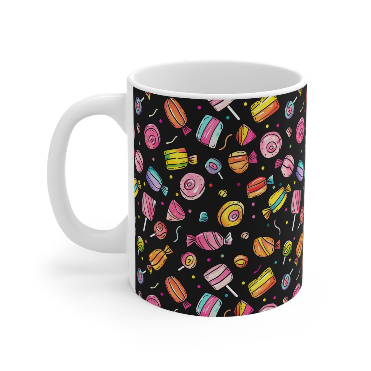 Colorful All-Over Candy Theme Coffee Mug Fun Ceramic Drinkware 042