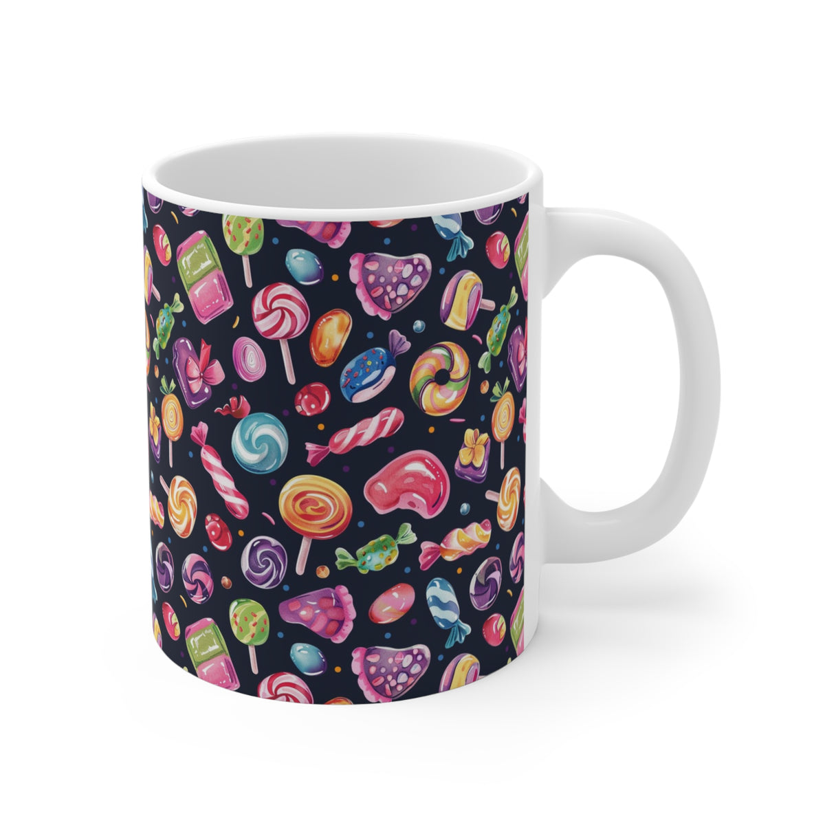 Colorful All-Over Candy Theme Coffee Mug Fun Ceramic Drinkware 194