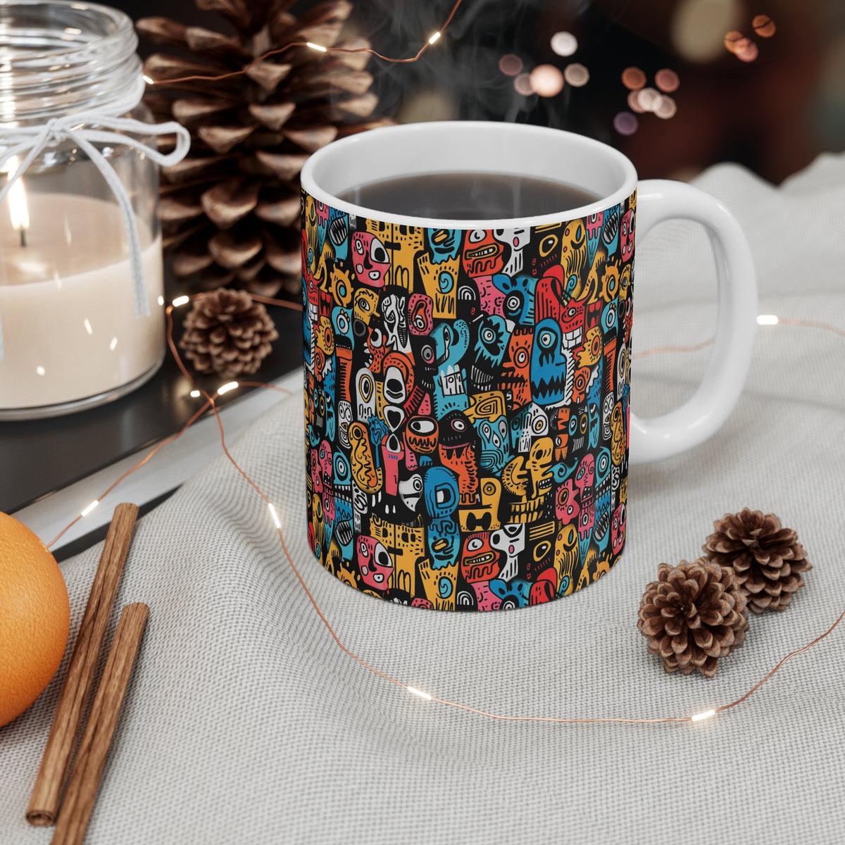 Artistic Doodle Coffee Mug - Sip with Imagination 313