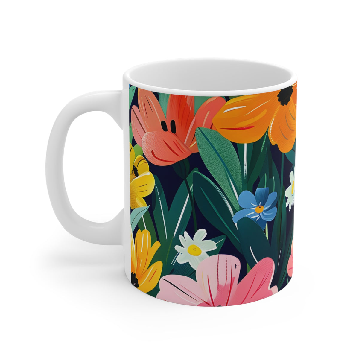 Colorful Spring Flower Pattern Ceramic Coffee Mug  (5)