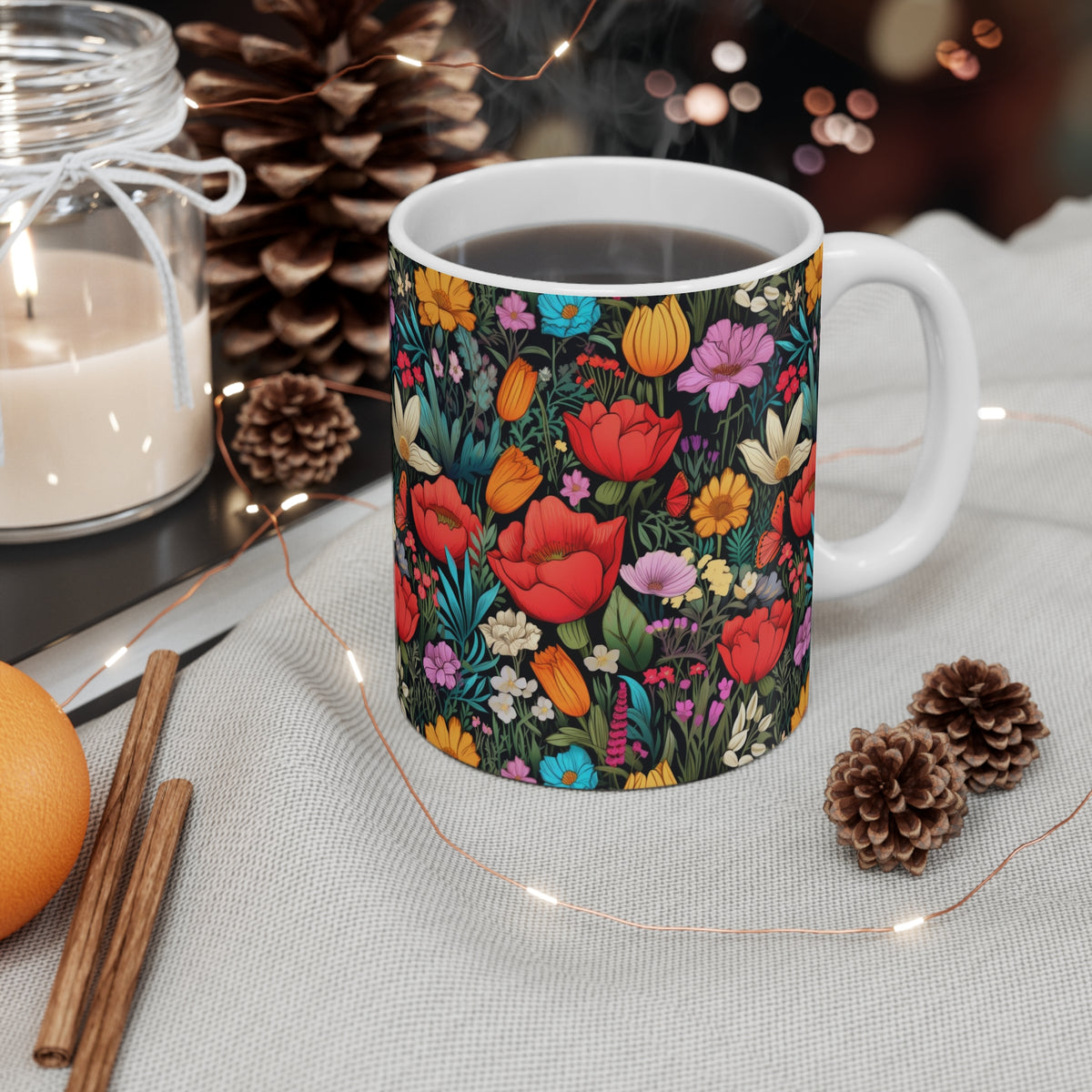 Floral Garden Pattern Coffee Mug – A Must-Have for Nature Enthusiasts    (9)