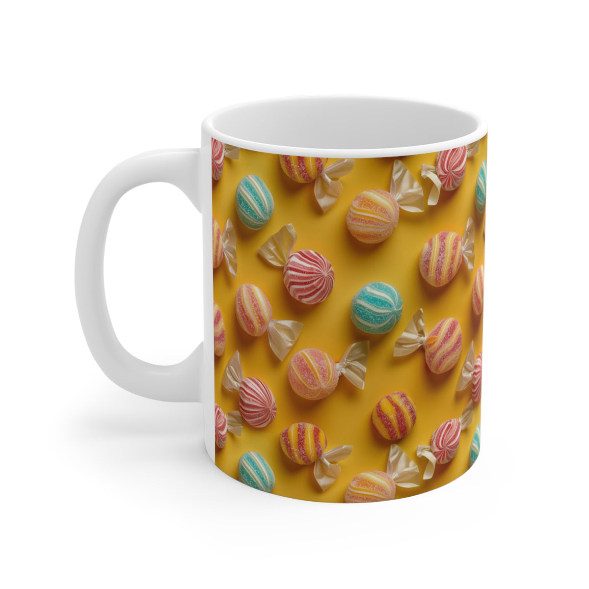 Colorful All-Over Candy Theme Coffee Mug Fun Ceramic Drinkware 022